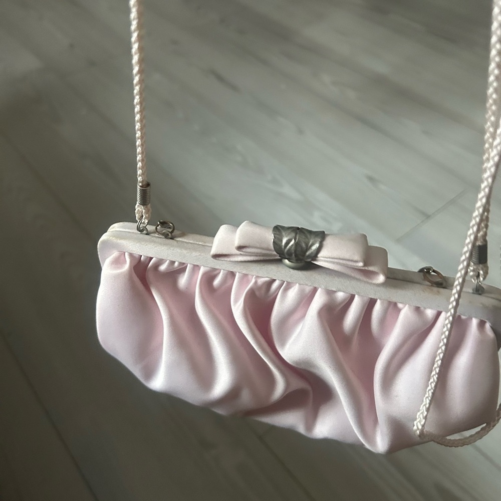 Kate Landry Pink Shoulder Bag with Silver Chain